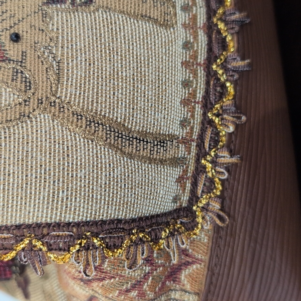 Mary Frances Designer Beaded Elephant earth tone tapestry handbag Purse - Picture 6 of 15